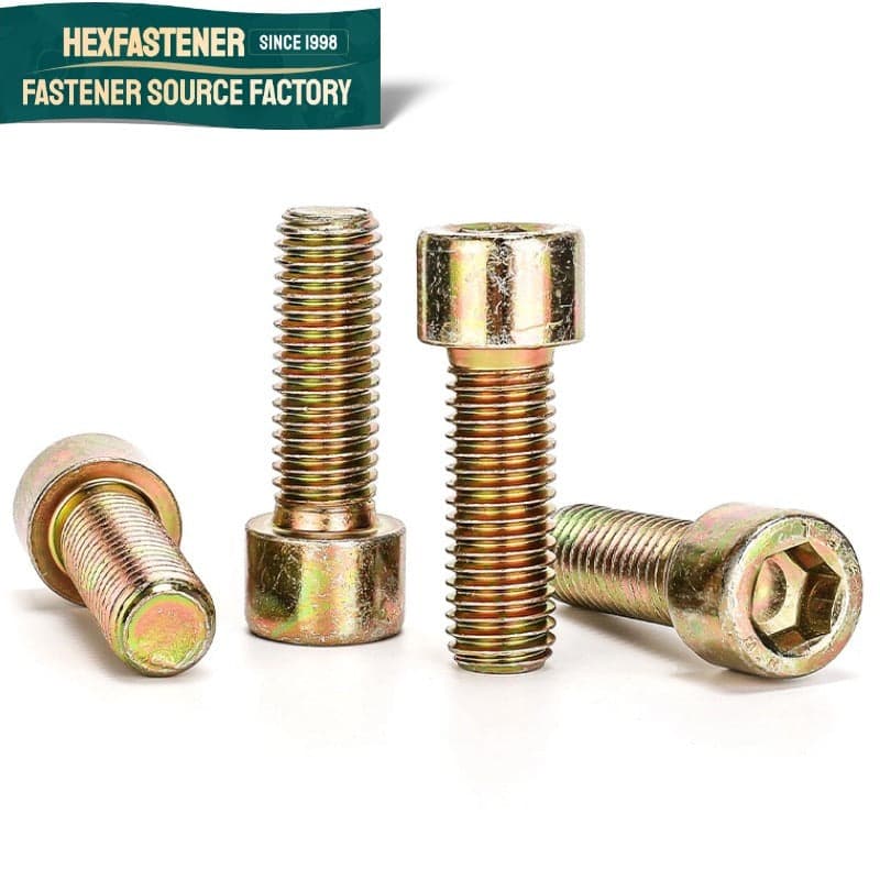 Socket Head Cap Screw — ASME B18.3 Grade 12.9 B7 Alloy Steel UNF Socket Cap Screw 5/16-24 1/2-20 5/8-18 3/4-16 7/8-14 Yellow Zinc