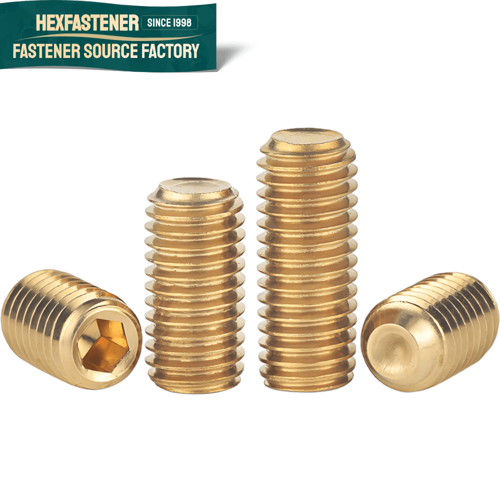 Socket Set Screw (Cup Point) — M1.4 M2 M3 M4 M6 M8 Yellow Brass H59 H62 Copper Bronze Hexagon Socket Set Screws With Cup Point DIN916 Brass H62 Set Screw