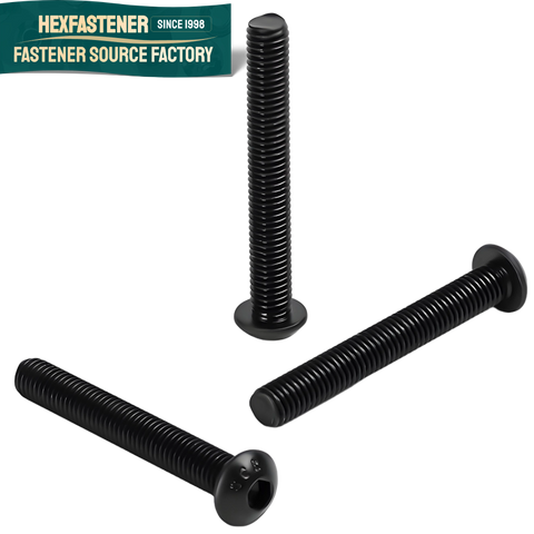 Black Oxide Steel Round Pan Head Socket Screws Imperial UNC UNF Sizes Rounded Head Screw