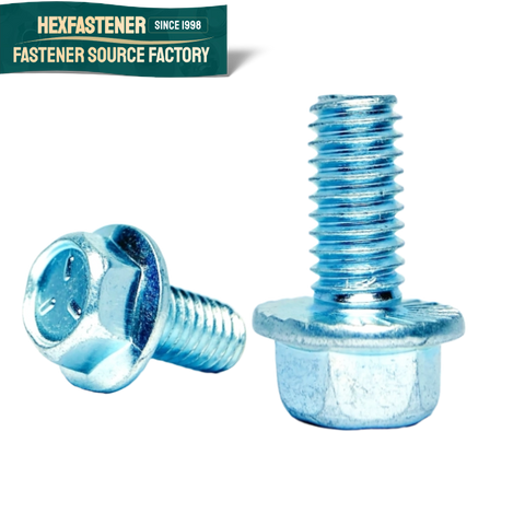 Steel Serrated Hex Flange Bolt UNC & UNF Zinc Plated