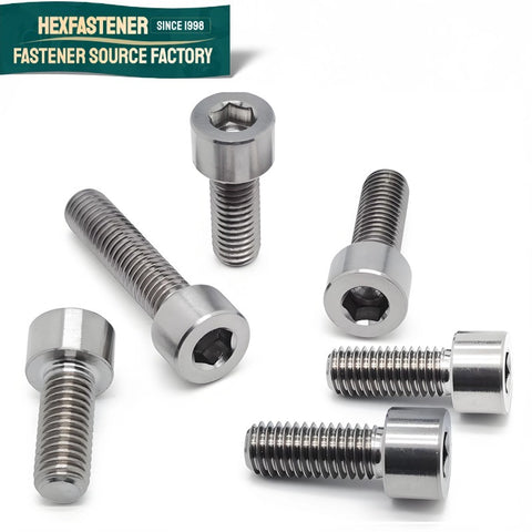 Titanium Socket Head Cap Screws Grade 3 Grade 4 DIN 912 GB70.1 UNC UNF Plain Natural Finish for Aerospace Marine Fasteners