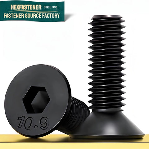 Grade 8 Equivalent 40CrMo Flat Head Socket Cap Screw UNC Black Oxide ASME