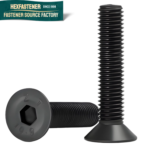 Steel Flat Head Socket Cap Screw Grade 10.9 UNC Black Oxide