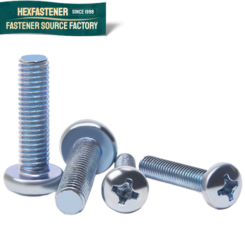 Asme4#-40 Zinc Plated Cross Recessed Pan Head Screw UNC Round Head Cross Recessed Machine Bolts