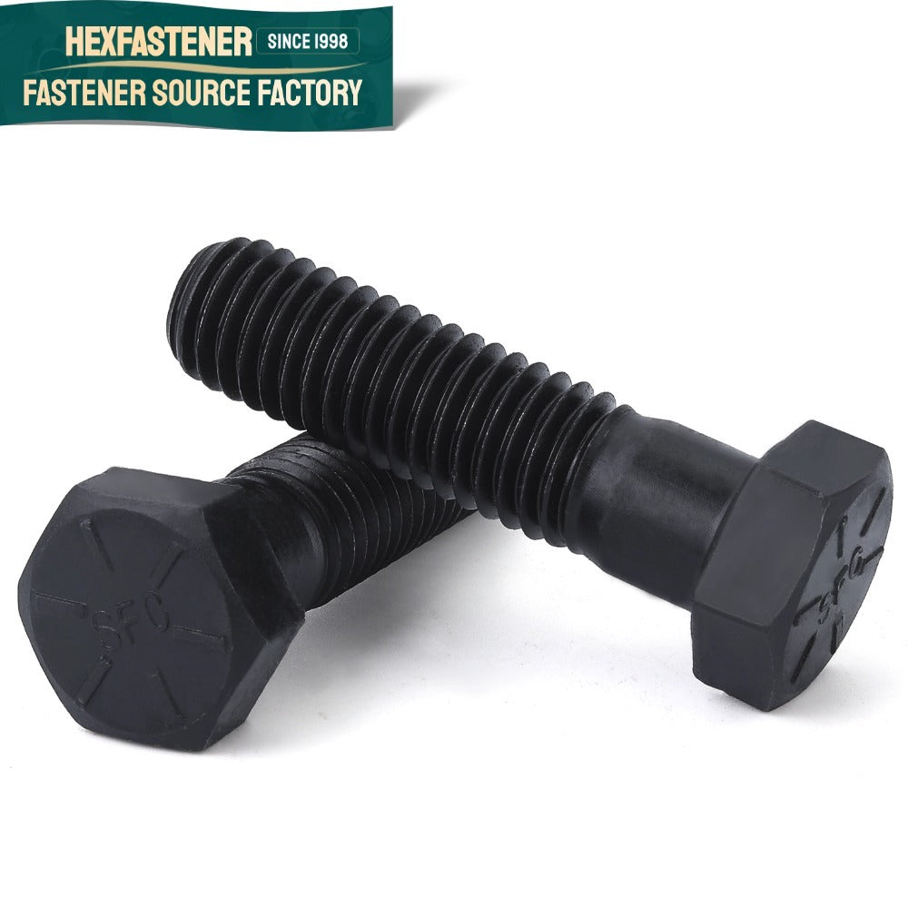Hex Head Bolt — 10B21 Carbon Steel Hex Bolt UNC 3/8-16 1/2-13 3/4-10 Black Zinc Grade 8 ASME B18.2.1 Hexagon Head Bolt