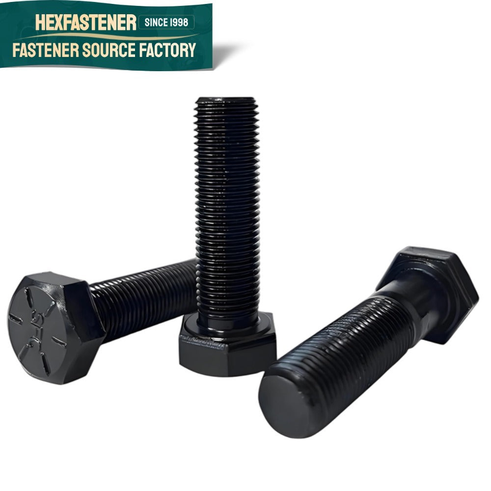 Hex Head Bolt — Black Zinc Plated Hexagon Head Bolt UNC 1/4-20 3/8-16 1/2-13 3/4-10 7/16-14 Grade 8 10B21 Steel Hex Bolt