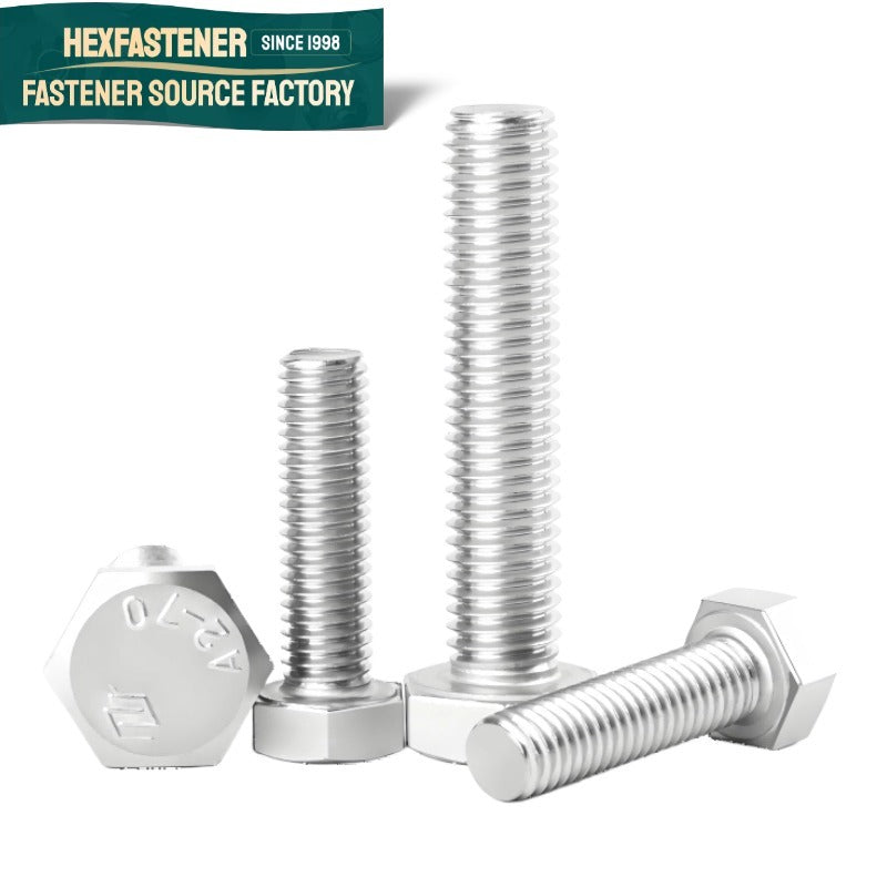 Hex Head Bolt — ANSI B18.2.1 Hex Head Bolt UNF 10#-32 304 Stainless Steel Natural Finish Fine Thread A2-70 Hex Bolt