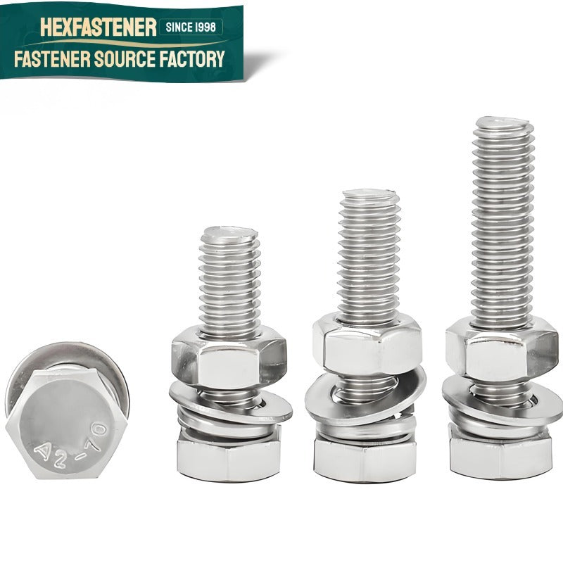 Hex Head Bolt — 304 SS Hex Head Bolt UNF 10#-32 UNC 1/4-20 5/16-18 3/8-16 Plain Finish A2-70 ASME B18.2.1