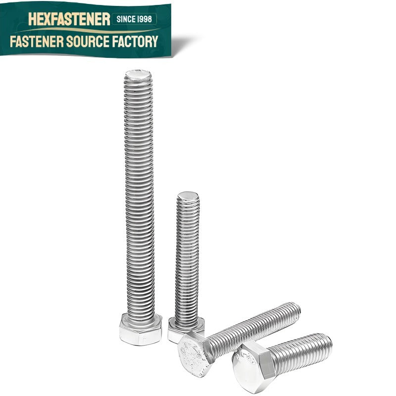 Hex Head Bolt — 1/4-20 UNC Hexagon Head Bolt 304 Stainless Steel Natural Finish A2-70 Full Thread Hex Bolt
