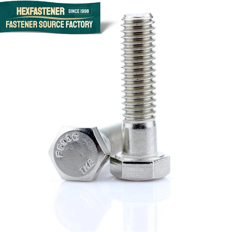 Hex Head Bolt — 3/8-16 UNC Hexagon Head Bolt 304 Stainless Steel Plain Finish A2-70 for Machinery