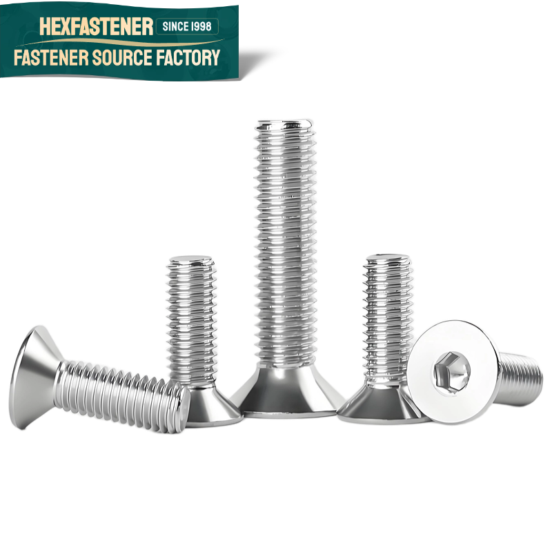 Flat Head Socket Cap Screw — 304 STAINLESS STEEL Amse Ansi Unc Unf 4#-40 6# 8# 10# 1/4-20 3/8-16 1/2-13 5/8-11 1/4-28 3/8-24 1/2-20 Flat Head Hexagon Screws