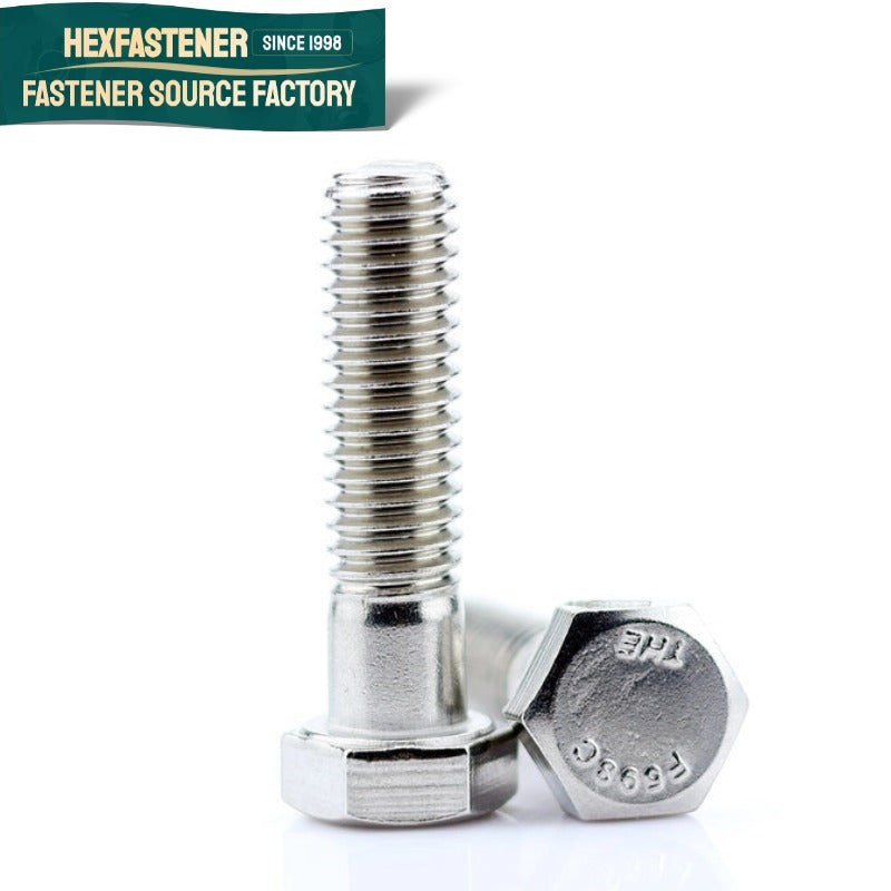 Hex Head Bolt — 7/8-9 UNC Hex Head Bolt 316 Stainless Steel Plain Finish A4-70 Large Diameter Hexagon Bolt