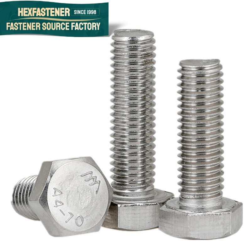 Hex Head Bolt — UNF Fine Thread Hexagon Head Bolt 316 Stainless Steel 10#-32 Natural Finish A4-80 ASME B18.2.1 Precision Fastener