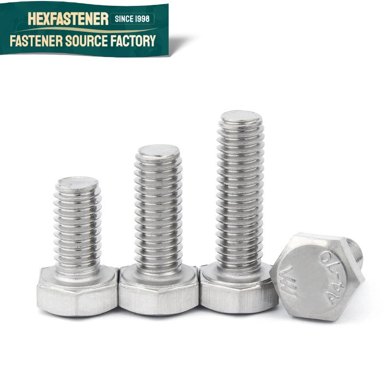 Hex Head Bolt — 1/2-13 UNC Hex Head Bolt 316 Stainless Steel Natural Finish A4-80 ASME B18.2.1 Heavy Duty Hex Bolt