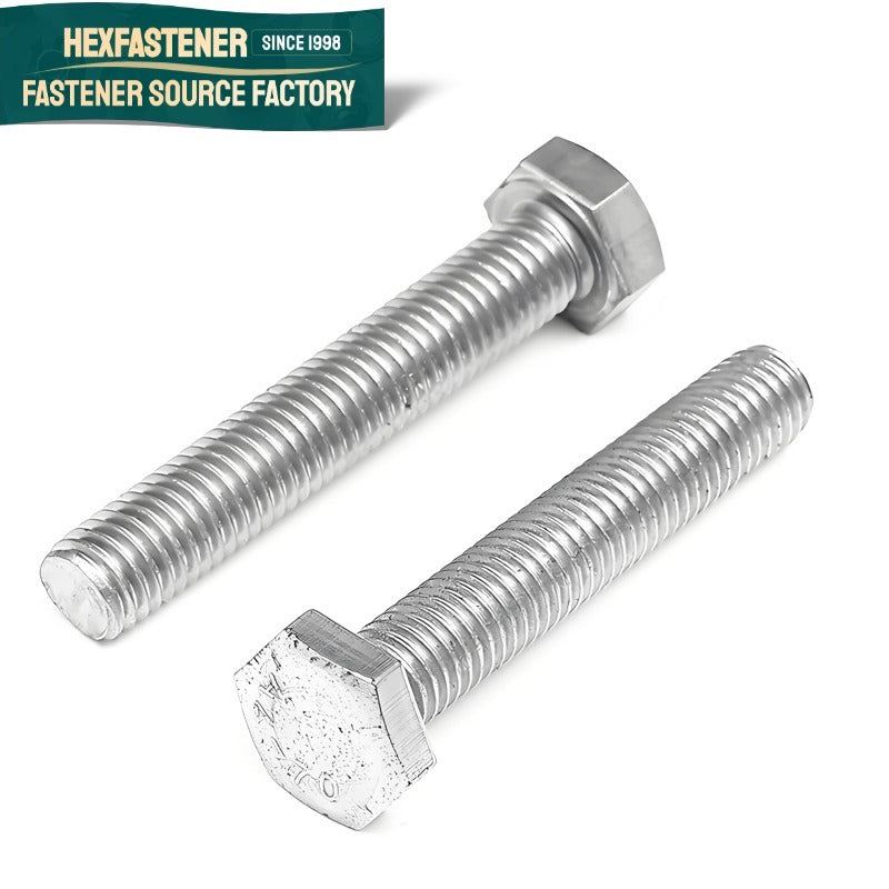 Hex Head Bolt — Natural Stainless Steel Hexagon Head Bolt 316 SS UNC 1/2-13 7/8-9 1-8 Plain Finish A4-70 ASME B18.2.1