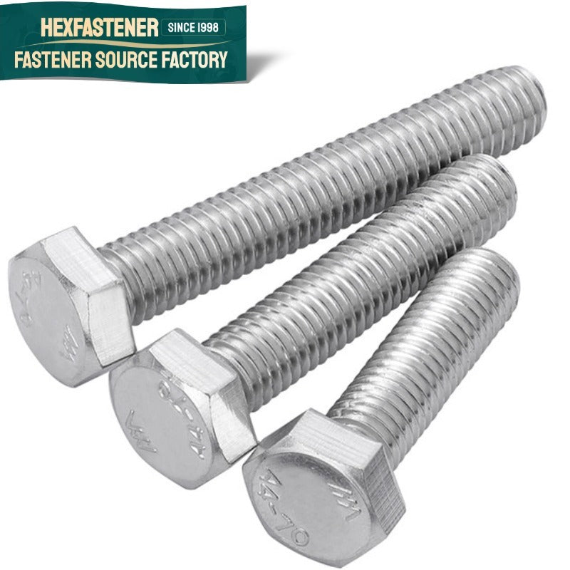 Hex Head Bolt — ANSI B18.2.1 Hex Head Bolt UNF Fine Thread 10#-32 316L Stainless Steel Natural Finish A4-80 High Tensile