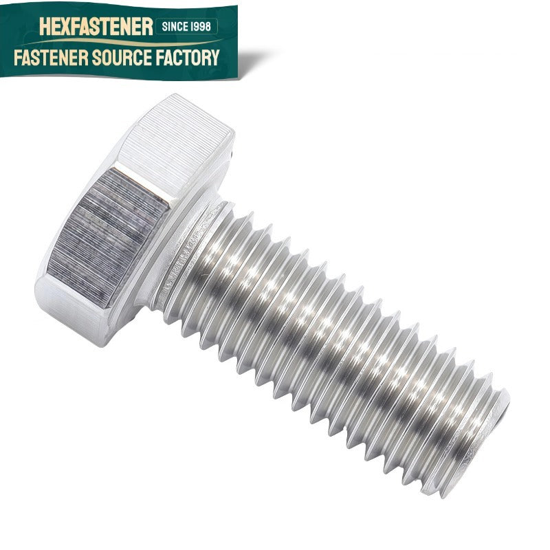 Hex Head Bolt — ASME B18.2.1 304 Stainless Hex Head Bolt UNC 1/2-13 x 2 Inch Plain Finish A2-70 Full Thread Hex Bolt