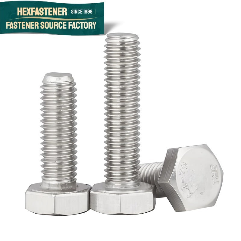 Hex Head Bolt — Uncoated Hex Head Bolt 304 Stainless UNC 3/8-16 1/2-13 5/16-18 Plain Finish A2-70 Corrosion Resistant