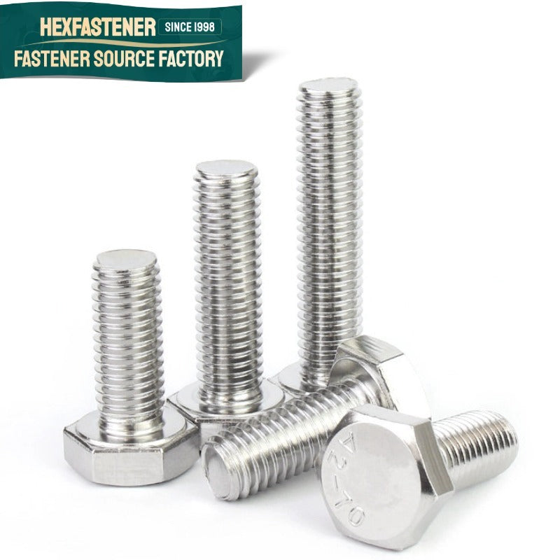Hex Head Bolt — 316 Stainless Hex Bolt UNC 3/8-16 1/2-13 7/8-9 Natural Finish A4-70 High Corrosion Resistance ASME B18.2.1