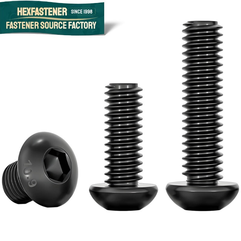 Button Head Socket Cap Screw — Alloy Steel 40CrMo Black Oxide Button Head Socket Cap Screw UNC #2-56 #4-40 #6-32 #8-32 35CrMo ASME B18.3