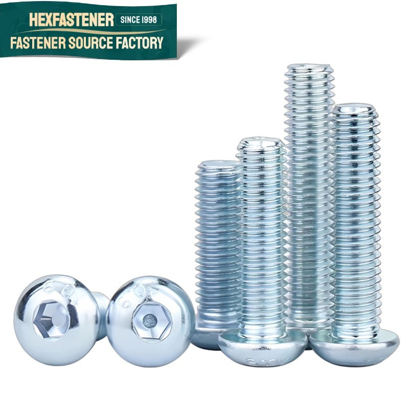 Button Head Socket Cap Screw — ASTM A193 B7 Grade Alloy Steel Button Head Cap Screw UNC 5/16-18 1/2-13 Zinc Plated ASME B18.6.3