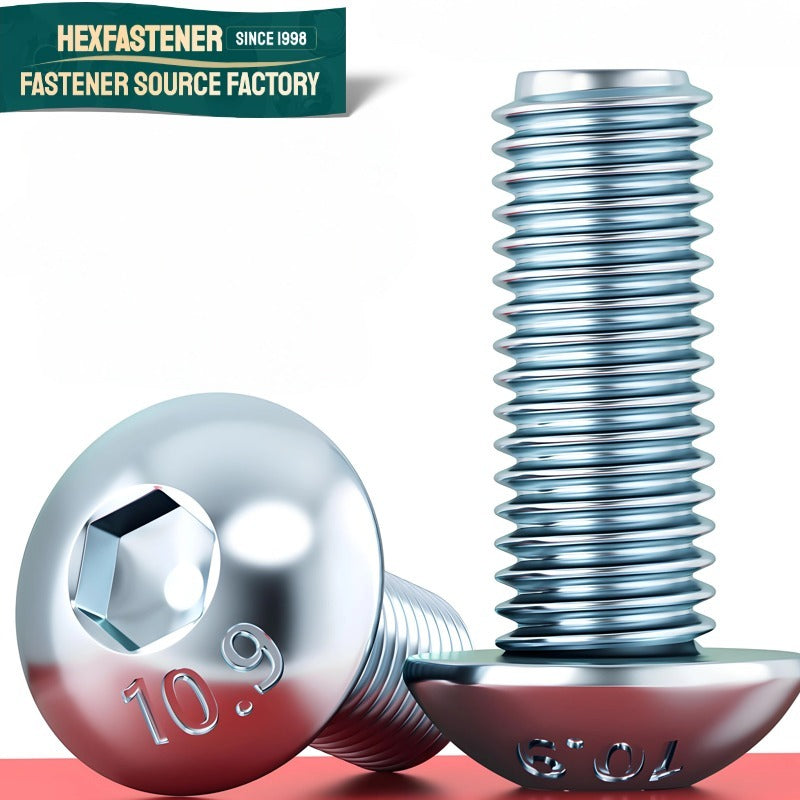 Button Head Socket Cap Screw — Zinc Plated Button Head Cap Screw UNC 1/4-20 5/16-18 3/8-16 1/2-13 5/8-11 Alloy Steel 35CrMo ASME