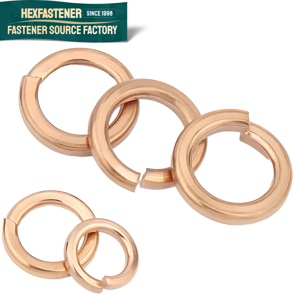 Split Lock Washer — Amse Instock Size 1/4 5/16 3/8 1/2 5/8 Brass Copper Bronze H59 H62 Heavy Normal Light Type Single Coil Split Lock Spring Washer