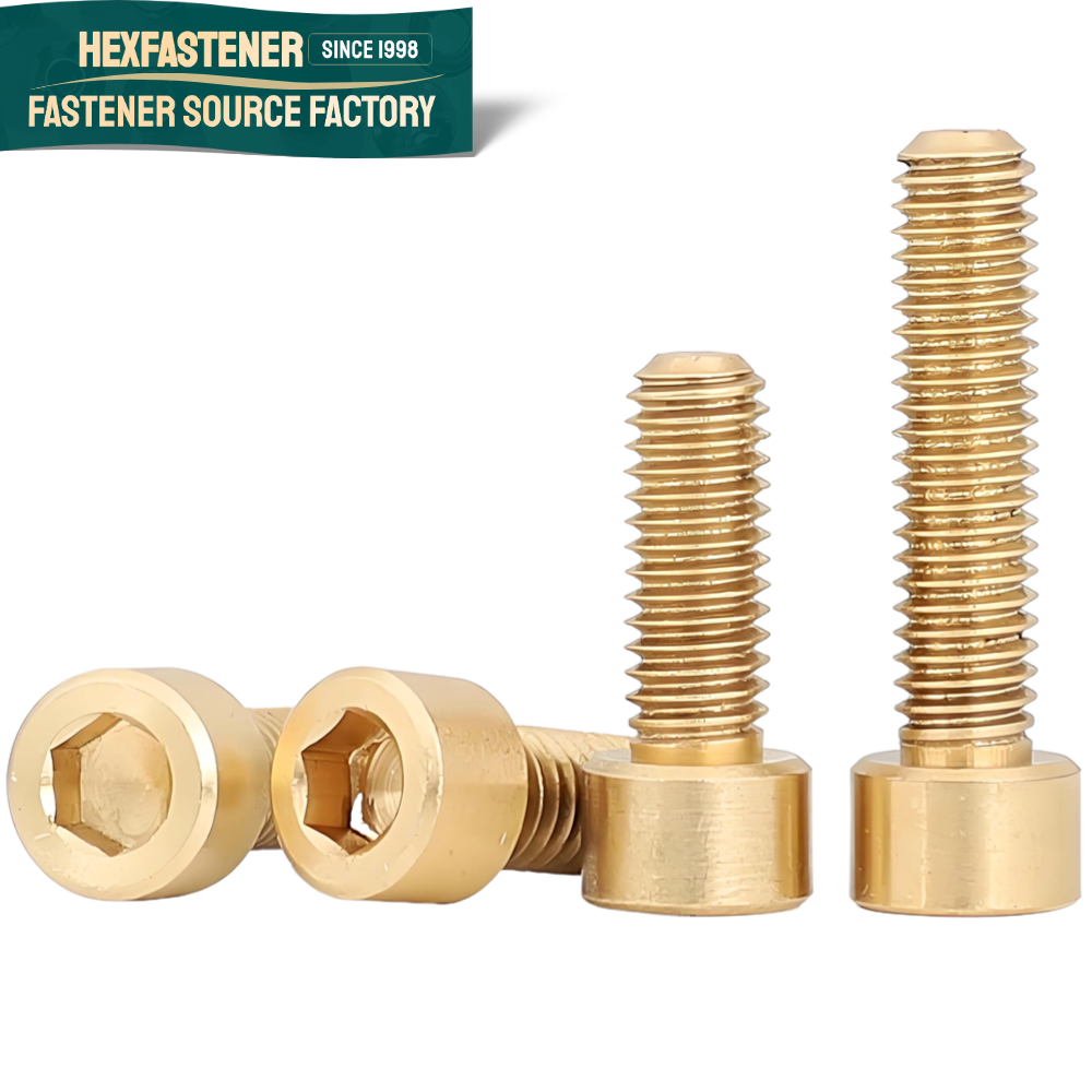 Socket Head Cap Screw — Factory Custom Screw Asme Ansi Brass H62 1/4-20 5/16-18 3/8-16 1/2-13 5/8-11 3/4-10 1 Hexagon Socket Head Cap Screw Brass Bolts