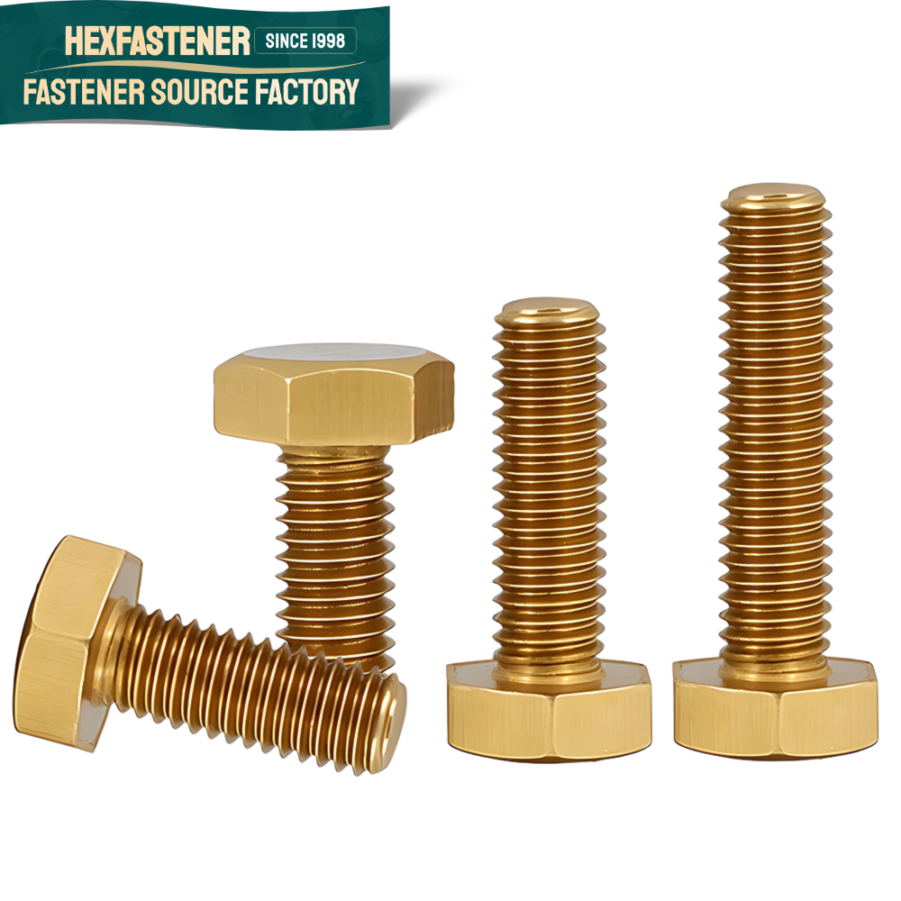 Hex Head Bolt — Asme Ansi 18.2.1 Brass H62 Hexagon Bolt Full Thread 1/4-20 5/16-18 3/8-16 1/2-13 5/8-11 3/4-10 Hexagon Head Bolt /Hex Head Bolts