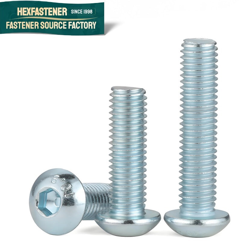 Button Head Socket Cap Screw — ASME B18.6.3 Button Head Hex Socket Cap Screw 35CrMo UNC 1/4-20 5/16-18 3/8-16 Zinc Plated