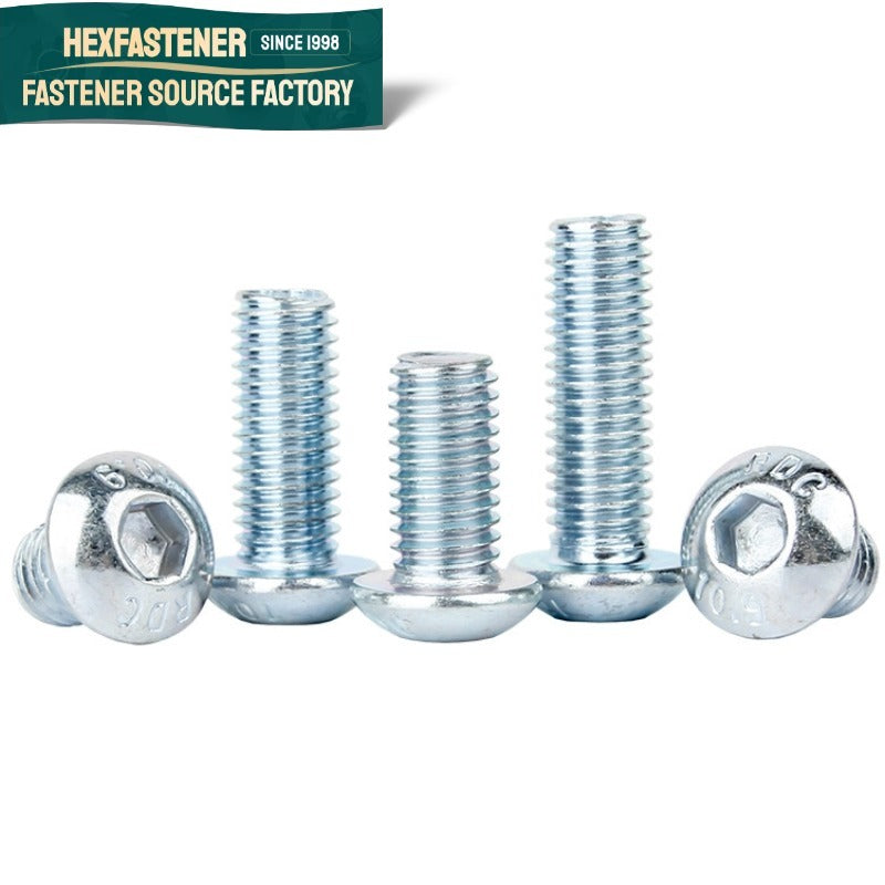 Button Head Socket Cap Screw — Corrosion Resistant Zinc Plated Button Head Cap Screw 35CrMo UNC 1/4-20 to 5/8-11 ASME B18.6.3