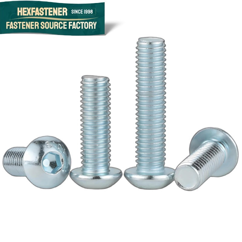 Button Head Socket Cap Screw — High Strength Button Head Hex Socket Cap Screw 40CrMo UNC/UNF 1/4 to 5/8 Zinc Plated ASME B18.6.3