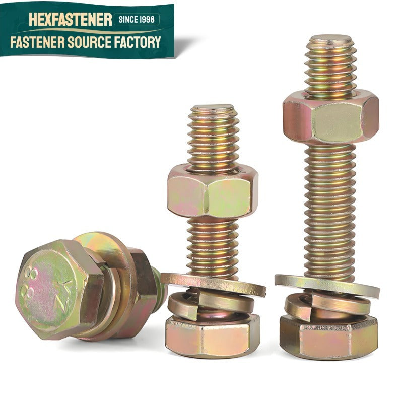 Hex Head Bolt — Class8.8 YelZn Hex Head Bolt UNC 1/2-13 5/8-11 3/4-10 7/8-9 C/Steel Half Thread ASME Carbon Steel ASME B18.2.1