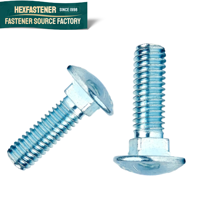 Carriage Bolt — ASME/ANSI B18.5  7/16-14 1/4-20 5/16-18  3/8-16  Unc Inch Zinc Plated Carbon Steel Grade 5 Round Head Square Neck Carriage Bolts