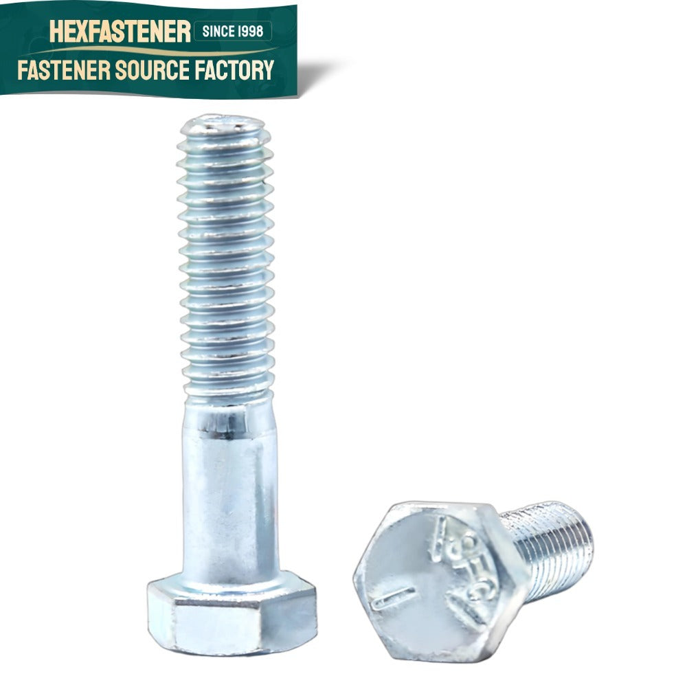 Hex Head Bolt — Yellow Zinc Plated Grade 5 Hex Head Bolt UNF 3/8-24 1/2-20 7/16-20 3/4-16 Carbon Steel ASME B18.2.1
