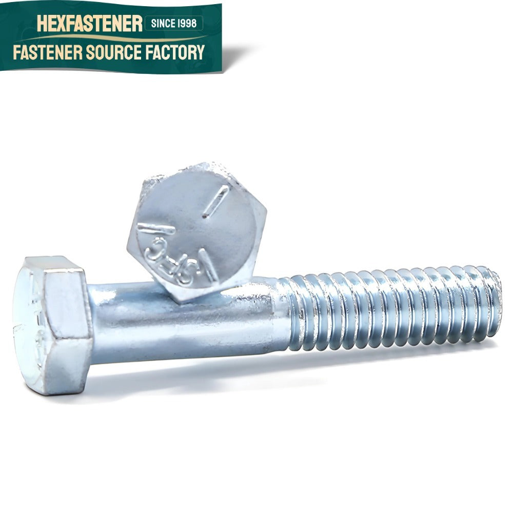 Hex Head Bolt — ASME B18.2.1 Grade 5 Hex Head Bolt UNF 1/2-20 Zinc Plated Carbon Steel 1.5 Inch Length Hexagon Bolt