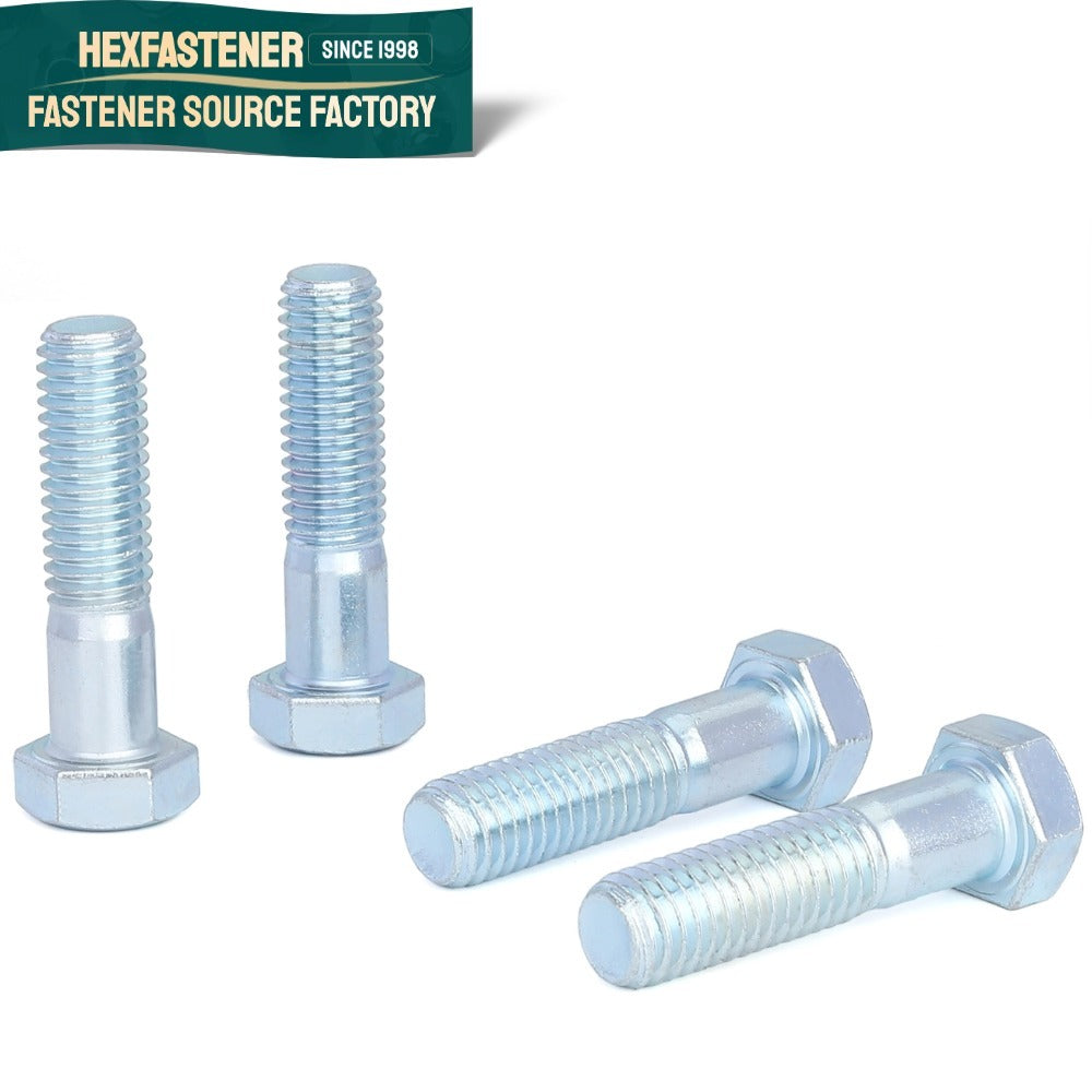 Hex Head Bolt — 1/4-20 UNC Hex Head Bolt Grade 5 Zinc Plated Carbon Steel ASME B18.2.1 Fine Thread Hexagon Bolt