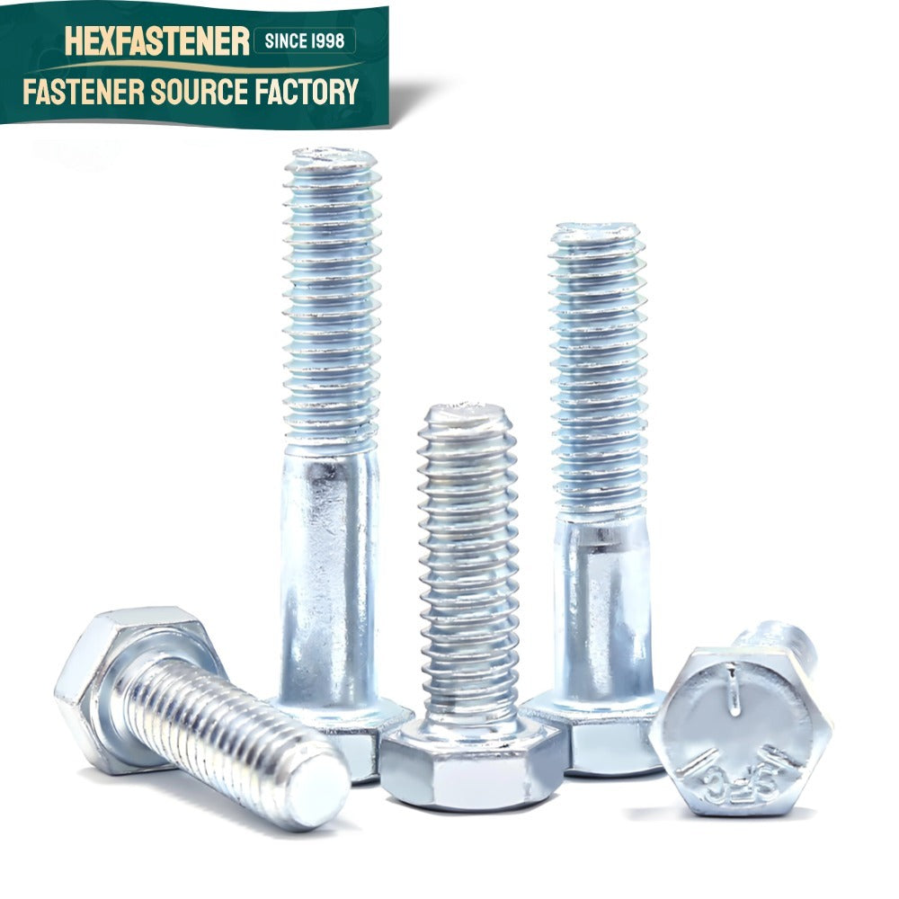 Hex Head Bolt — Carbon Steel Grade 5 Hex Bolt UNF 1/2-20 3/4-16 7/8-14 Zinc Plated ASME B18.2.1 Hexagon Head Bolt