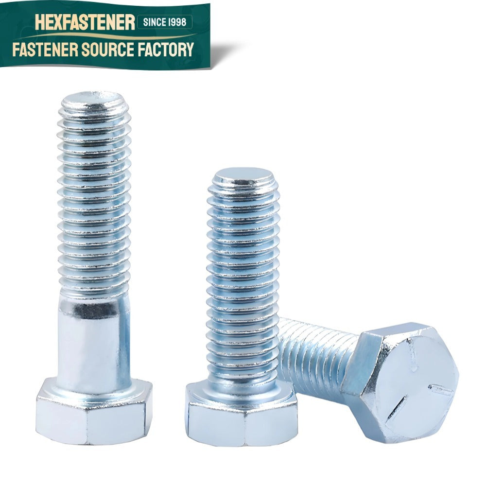 Hex Head Bolt — Zinc Plated Carbon Steel Hexagon Head Bolt UNF 3/8-24 1/2-20 3/4-16 7/8-14 Grade 5 ASME B18.2.1
