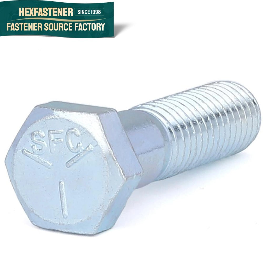 Hex Head Bolt — 1/4-28 3/8-24 1/2-20 7/16-20 UNF Hex Head Bolt Grade 5 Zinc Plated Carbon Steel Fine Thread Hex Bolt