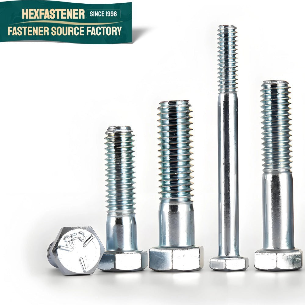 Hex Head Bolt — 3/4-16 UNF Hex Head Bolt Grade 5 Zinc Plated Carbon Steel Large Diameter Fine Thread Hex Bolt