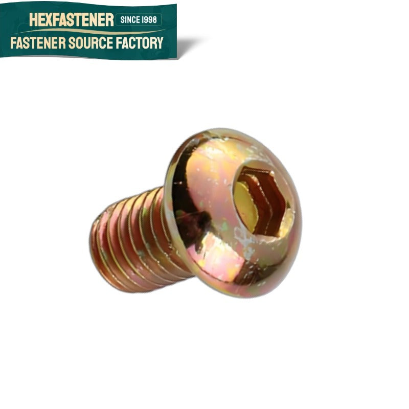 Pan Head Phillips Machine Screw — Pan Head Socket Screws Carbon Steel Zinc Plated Golden Color UNC UNF ASME B18.6.3 Round Head Allen Fasteners 8.8 Grade