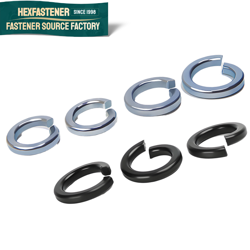 Split Lock Washer — ASME ANSI 6# 8# 10# 1/4 3/8 5/16 1/2 5/8 3/4 1 1-1/4 1-1/2 1-3/4 Zinc Plated Spring Lock Washers Carbon Steel Spring Washer