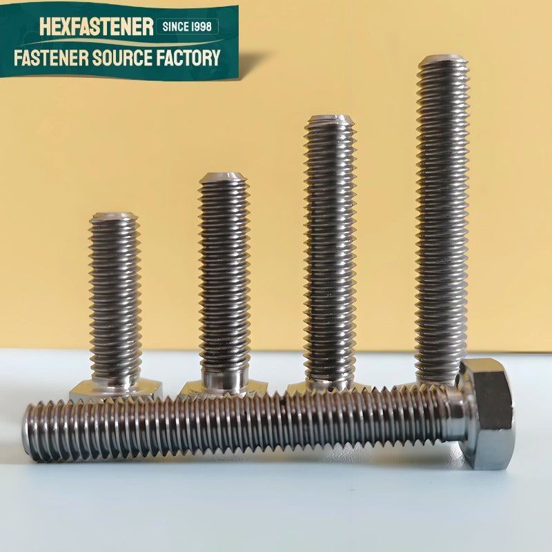Hex Head Bolt — Hex Head Titanium Bolts Grade 1 Grade 2 Grade 3 Grade 4 Commercially Pure Titanium UNC UNF ASME B18.2.1 Plain Uncoated Surface