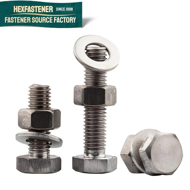 Hex Head Bolt — Titanium Hex Bolts Grade 1 Grade 2 Grade 3 Grade 4 CP Titanium UNC UNF Thread ASME B18.2.1 Plain Finish Lightweight Fasteners