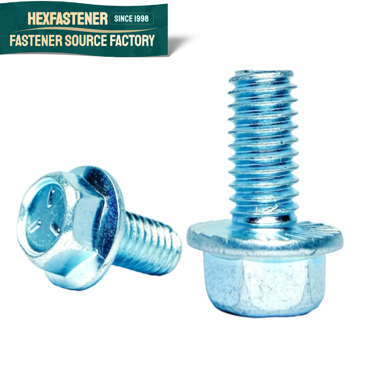 Hex Flange Bolt — Asme/ansi Flange Bolts 1/4-20 5/16-18 3/8-16 7/16-14 1/2-13 5/8-11 UNC UNF Flange Bolts Outer Hexagonal Serrated Screw