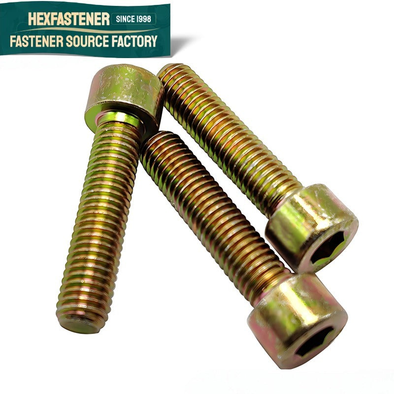Socket Head Cap Screw — High Tensile Grade 12.9 35CrMo UNC/UNF Hex Socket Head Cap Screw 1/4 to 1-1/2 Yellow Zinc Plated Heavy Duty