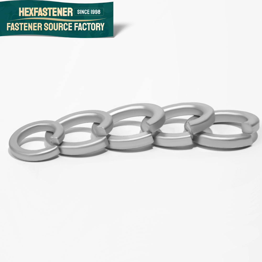 Split Lock Washer — Dacromet Corrosion-Resistant Fastener Hardware Hot-Dip Galvanized DIN Spring Washers Photovoltaic Bolts Plain Split Washers