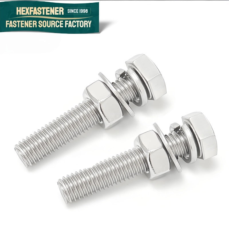 Hex Head Bolt — 304 Stainless Hexagon Head Bolt for Food Equipment UNC 1/4-20 5/16-18 3/8-16 Natural Finish A2-70