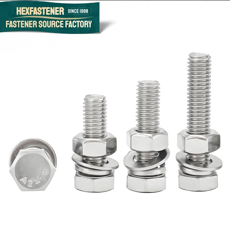 Hex Head Bolt — Combination UNC & UNF Hexagon Head Bolt 304 Stainless 10#-32 1/4-20 5/16-18 3/8-16 1/2-13 Plain Finish A2-70
